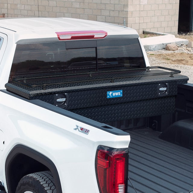 Cross Bed Secure Lock Crossover Aluminum Tool Box with Twist Handles and Rails Matte Black by UWS® - Associated Accessories