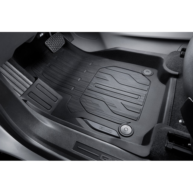 First-Row Premium All-Weather Floor Liners in Jet Black with GMC Logo