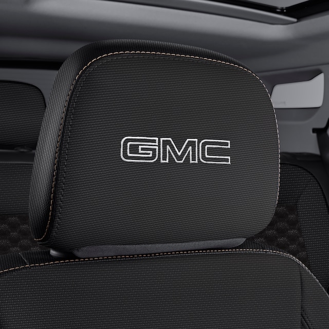 Cloth Headrest in Jet Black with Embroidered GMC Script