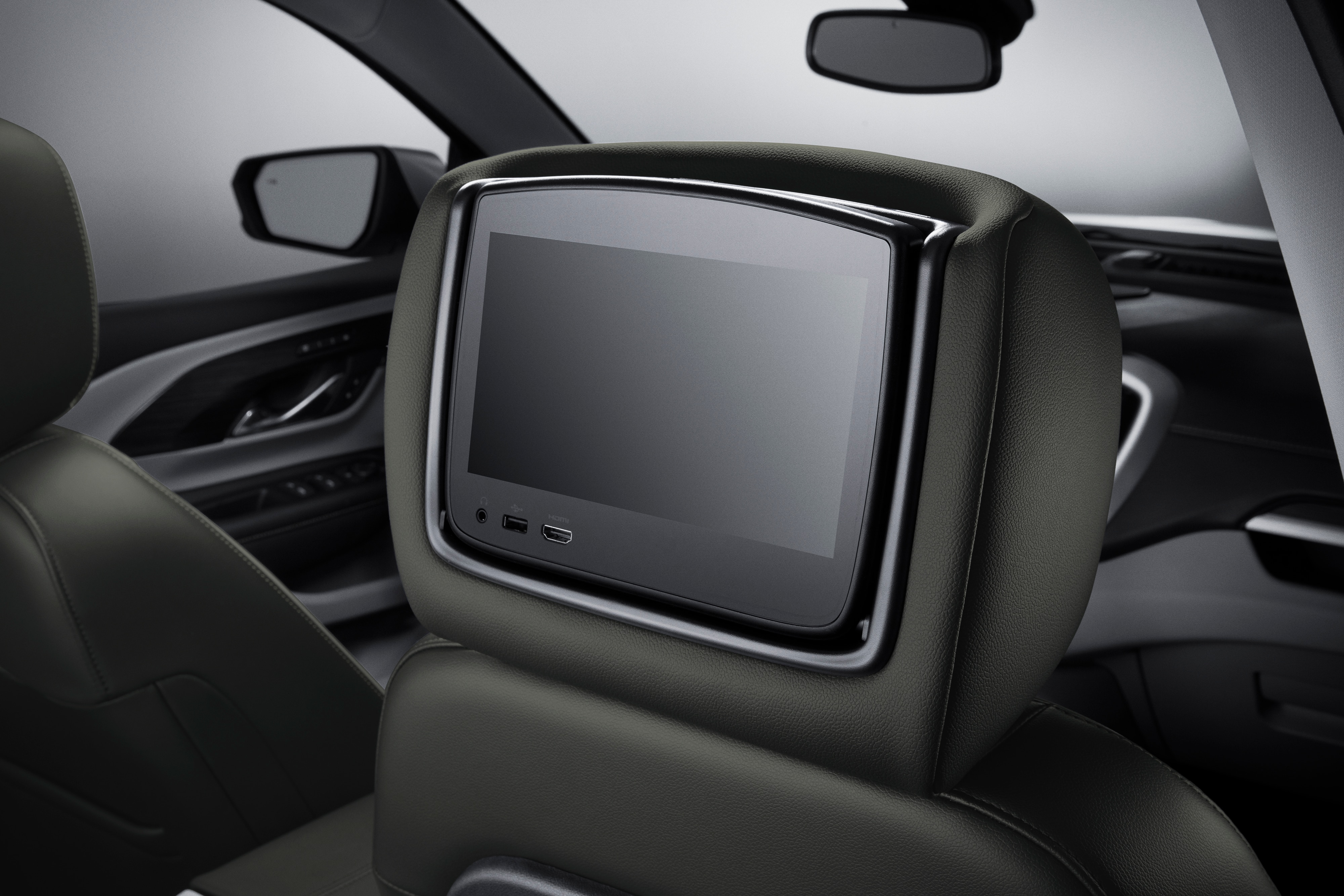 Rear-Seat Infotainment System with DVD Player in Jet Black Leather