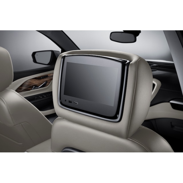 Rear Seat Infotainment System with DVD Player in Light Platinum Leather with Denali Script