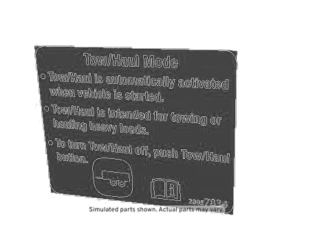 GM Genuine Parts Tow/Haul Operating Information Label