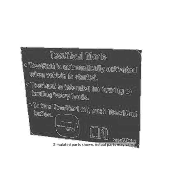 GM Genuine Parts Tow/Haul Operating Information Label