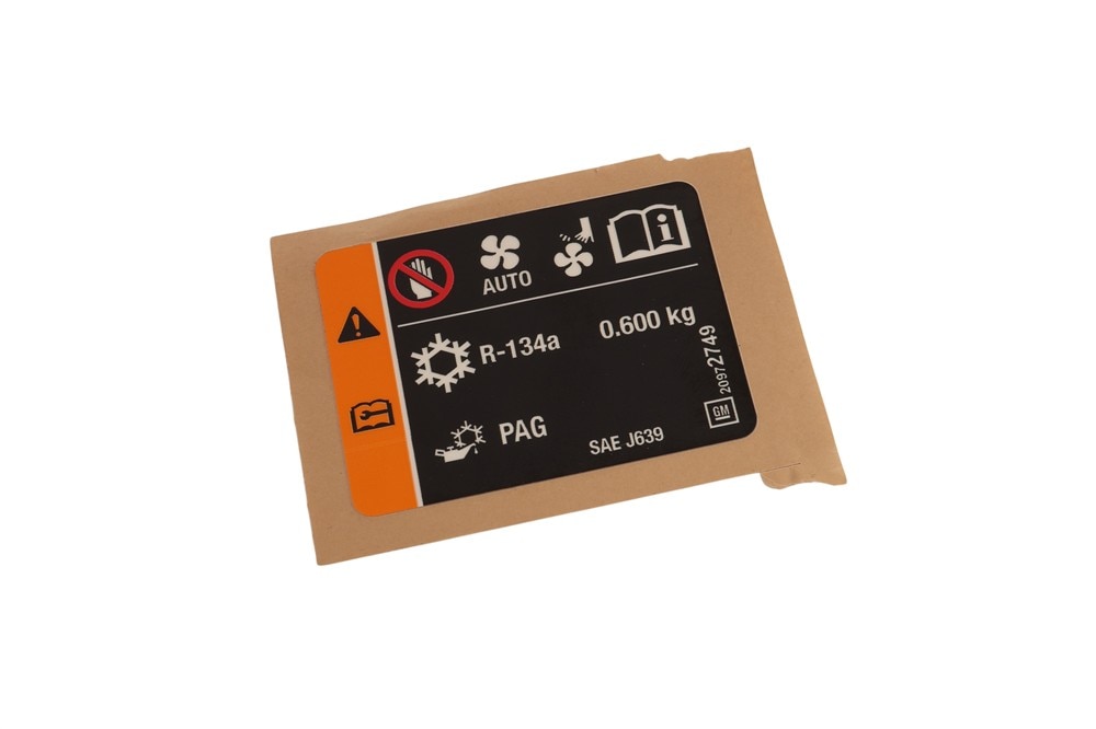 GM Genuine Parts Air Conditioning Refrigerant Warning Label