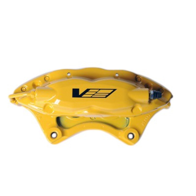 GM Genuine Parts Yellow Rear Driver Side Disc Brake Caliper Assembly with Cadillac V Logo