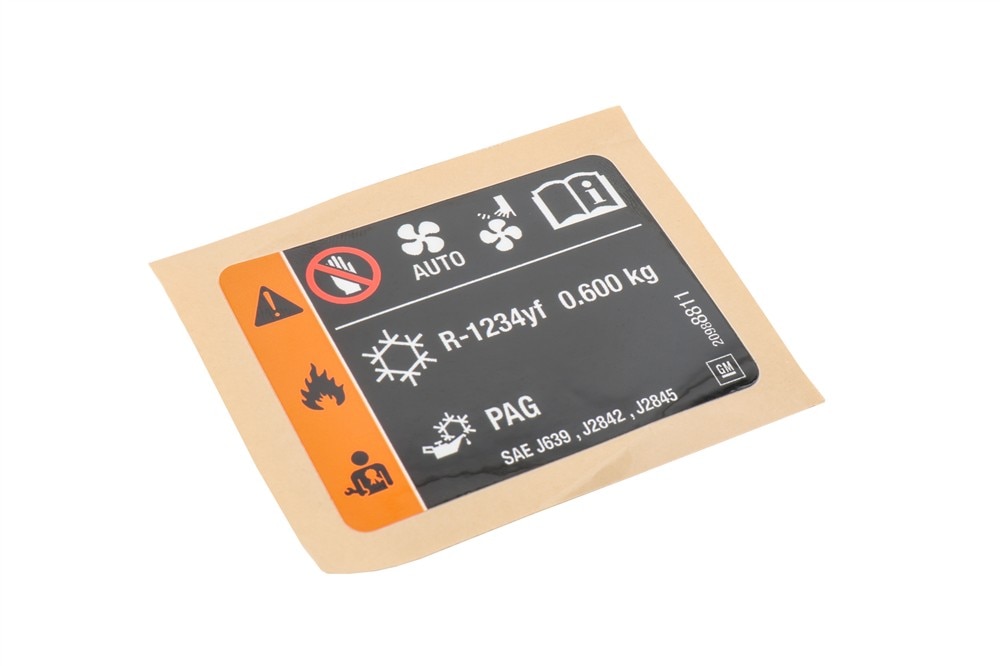 GM Genuine Parts A/C System Information Label