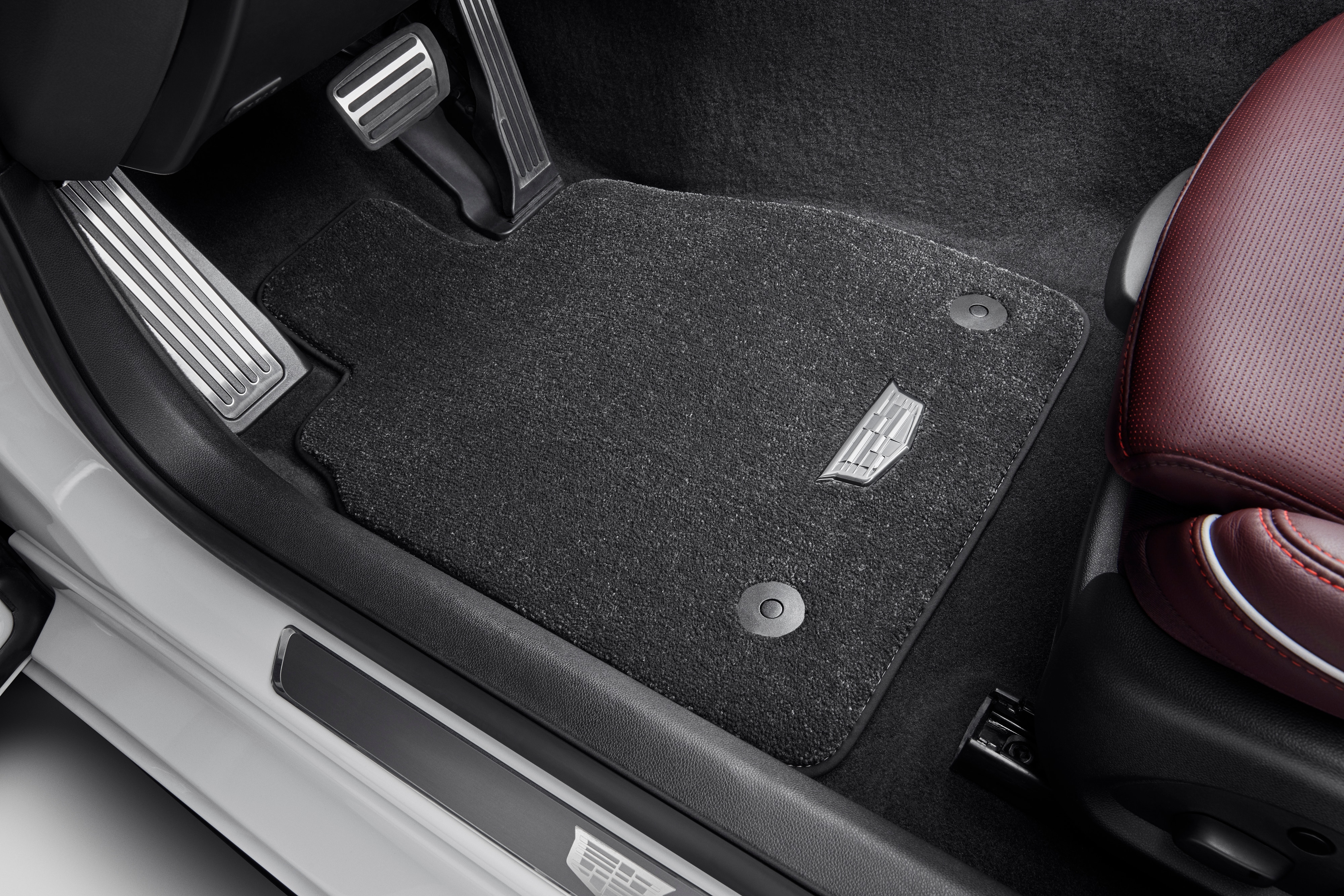 First- and Second-Row Premium Carpeted Floor Mats in Jet Black with Cadillac Logo