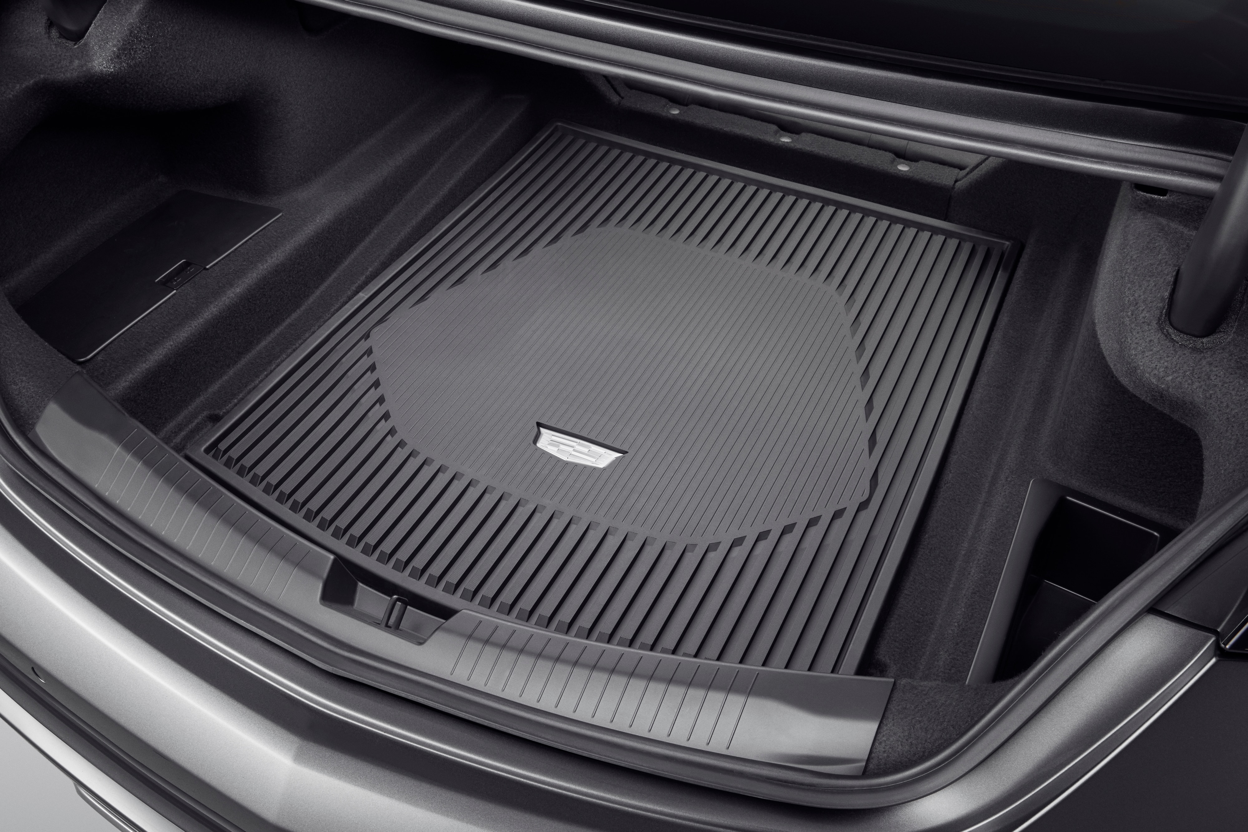Premium All-Weather Cargo Mat in Jet Black with Cadillac Logo