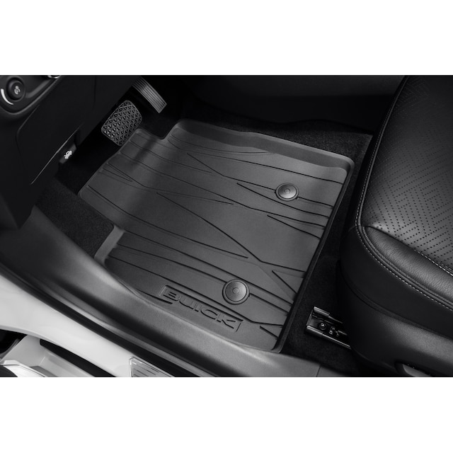 First- and Second-Row Premium All-Weather Floor Liners in Ebony with Buick Script