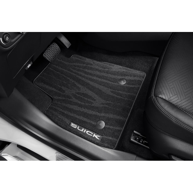 First- and Second-Row Premium Carpeted Floor Mats in Ebony with Buick Script (for AWD Models)