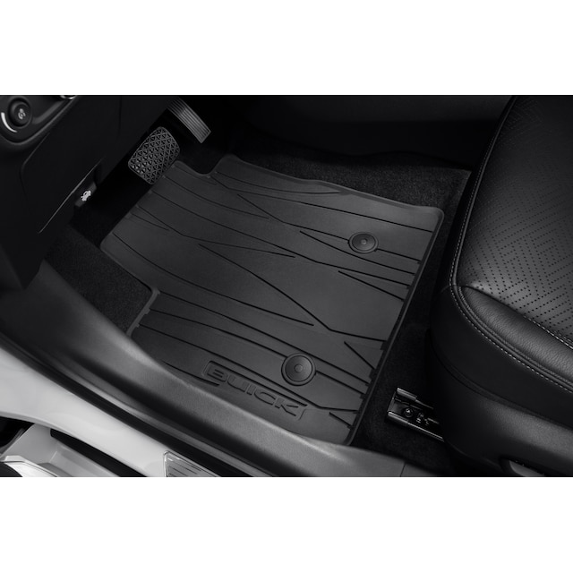 First- and Second-Row Premium All-Weather Floor Mats in Ebony with Buick Script