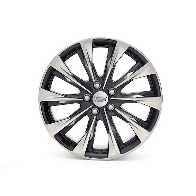 19 x 8-Inch 10-Spoke Wheel Package in Polished Face with Painted Dark Android Pockets