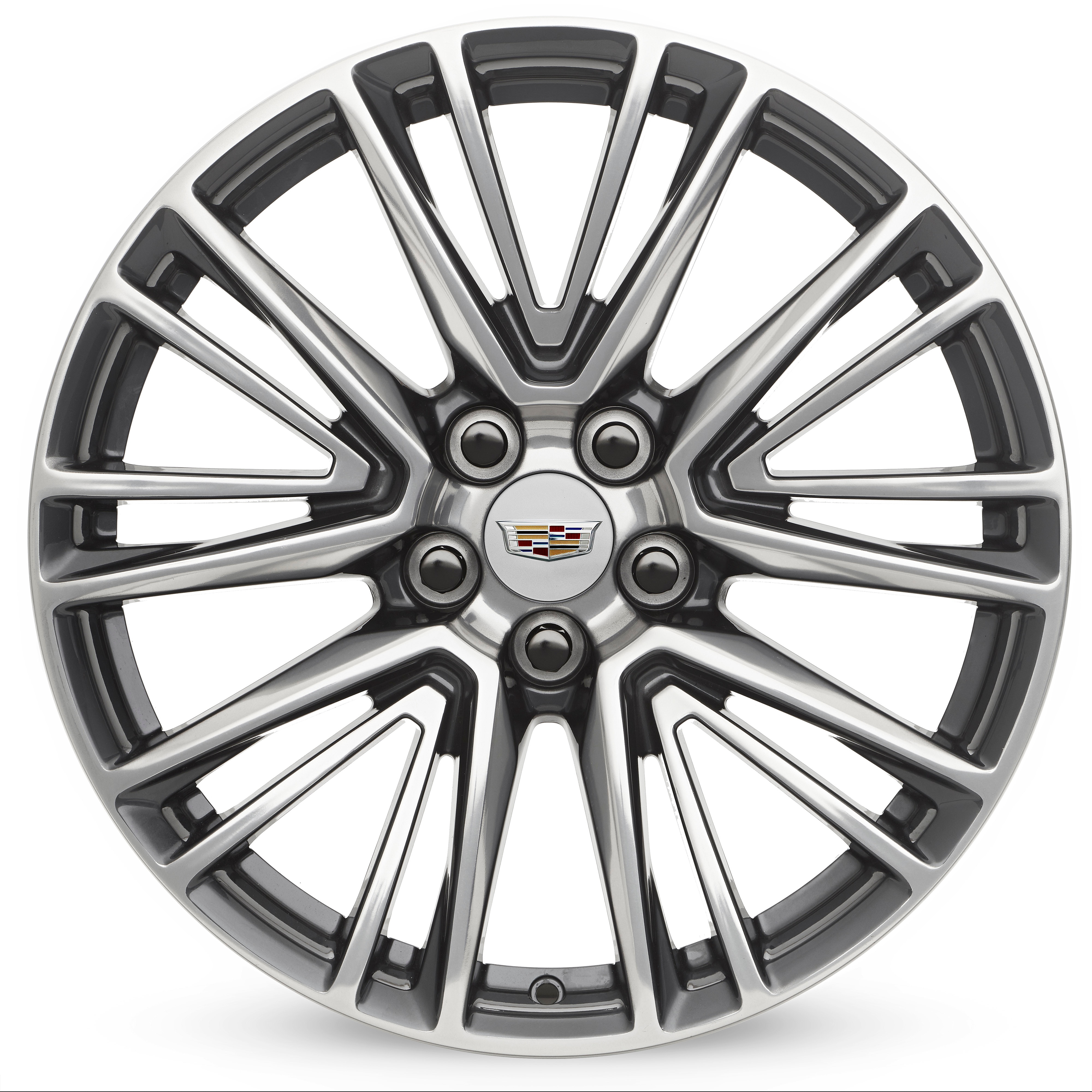 20x8.5-Inch 5-Split-Spoke Polished Wheels with Painted Pockets