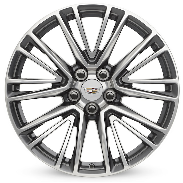 20x8.5-Inch 5-Split-Spoke Polished Wheels with Painted Pockets