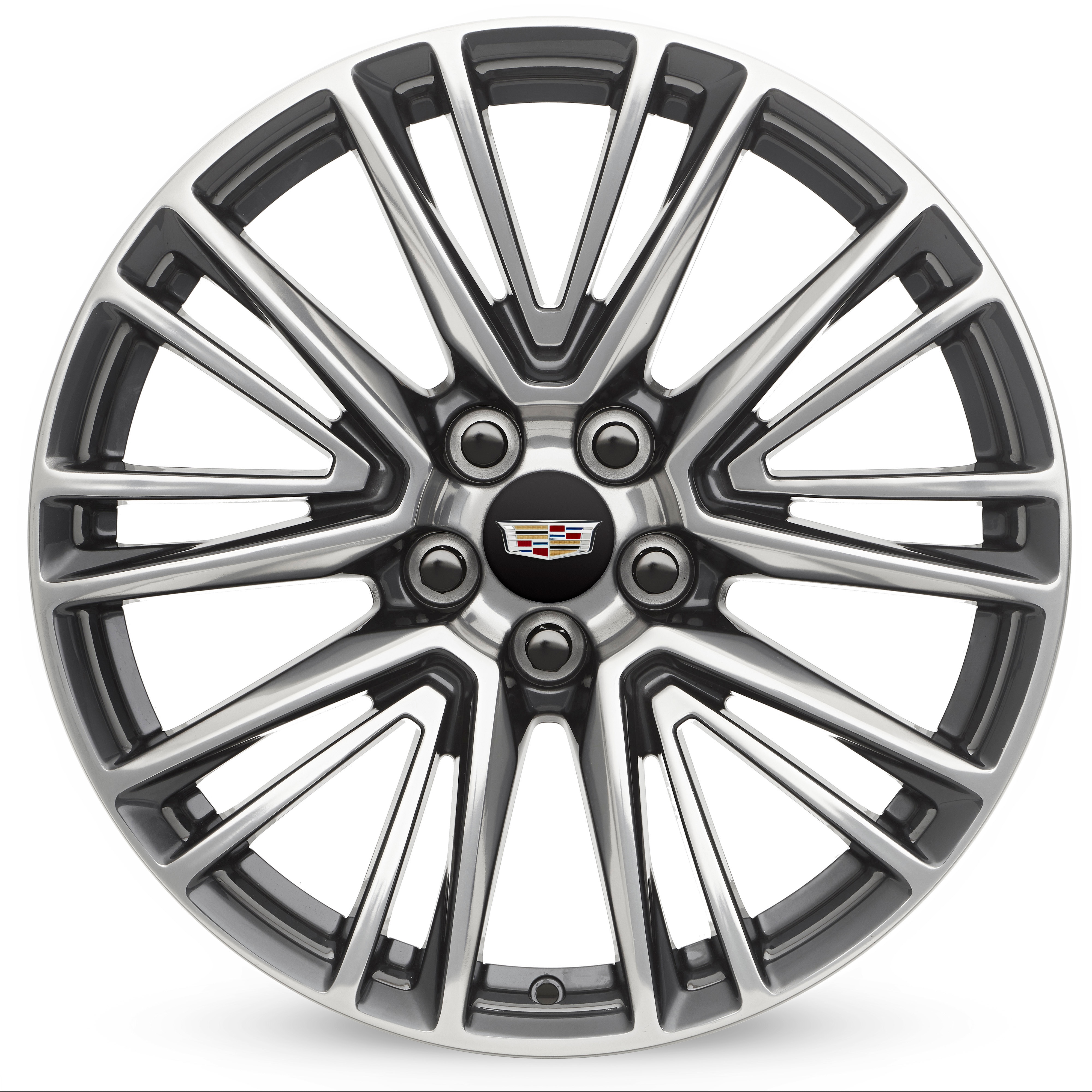 20 x 8.5-Inch 5-Split-Spoke Wheel Package in Polished Face with