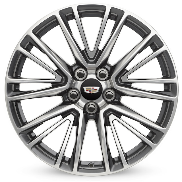 20x8.5-Inch 5-Split-Spoke Polished Wheel Package with Painted Pockets