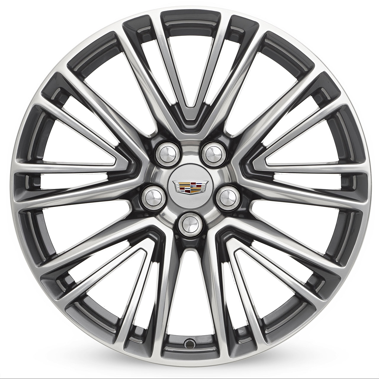 20x8.5-Inch 5-Split-Spoke Polished Wheels with Painted Pockets