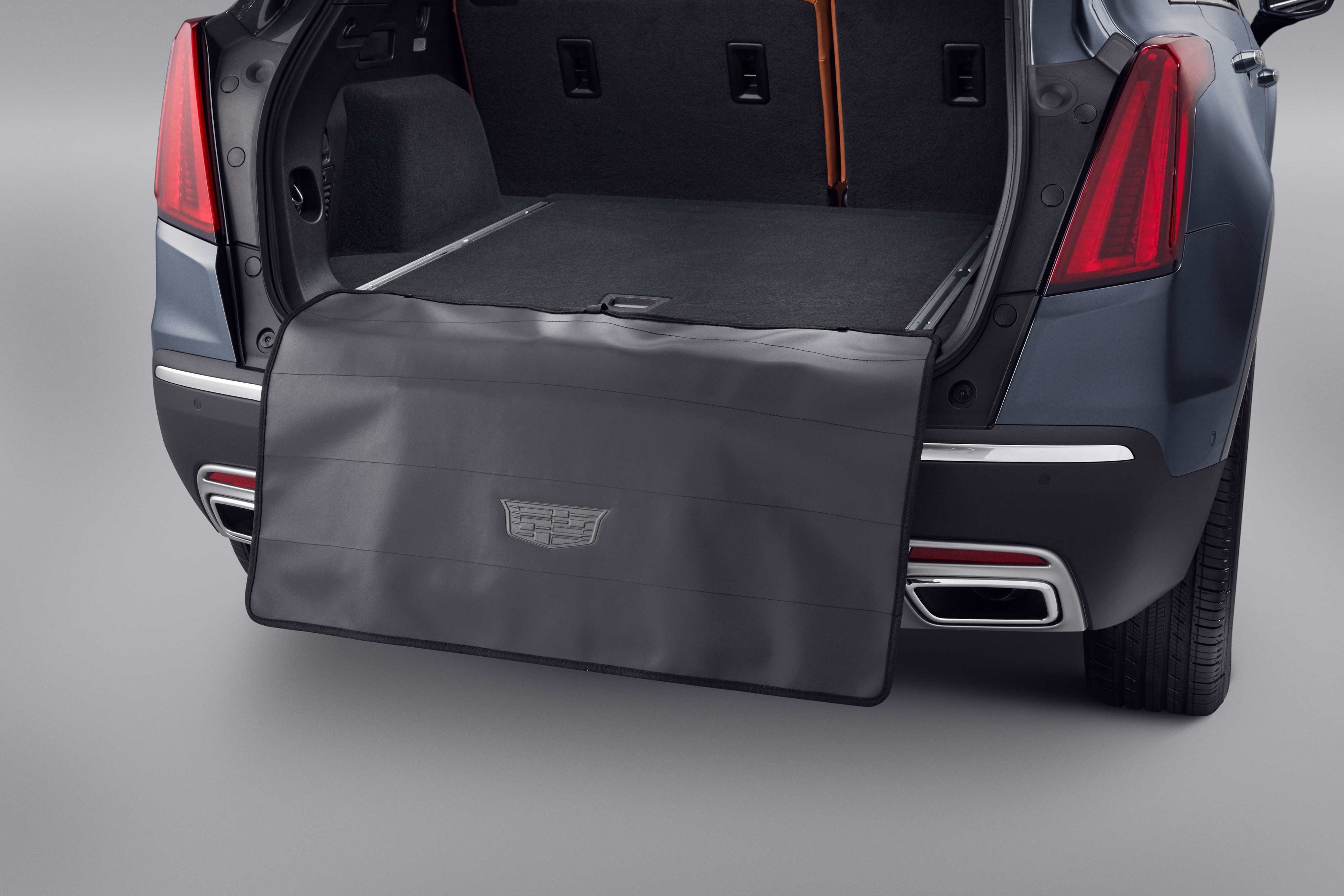Rear Bumper Protector in Black with Cadillac Logo