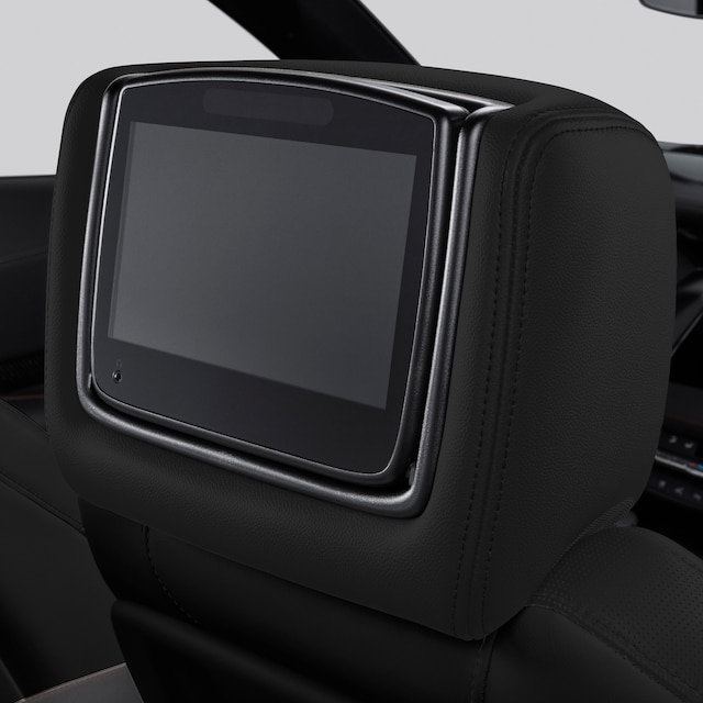Rear-Seat Infotainment System with DVD Player in Jet Black Leather