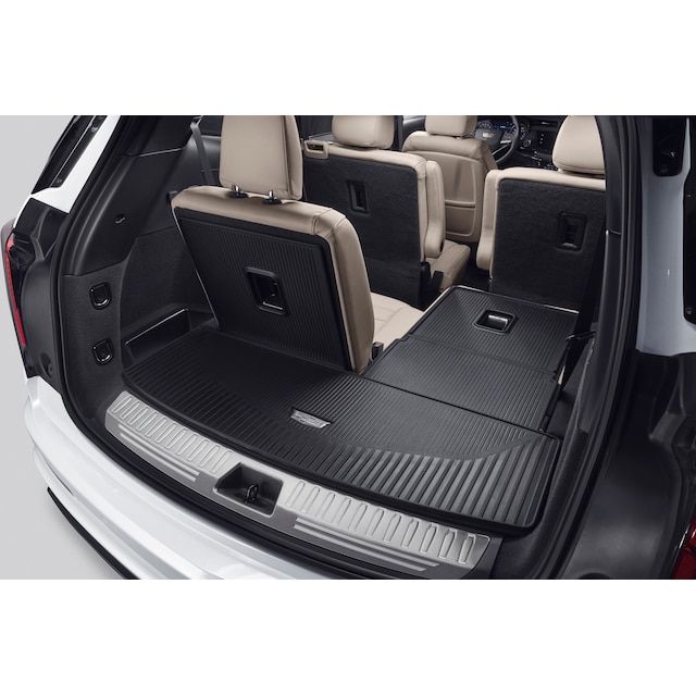 Integrated Cargo Liner in Jet Black with Cadillac Logo