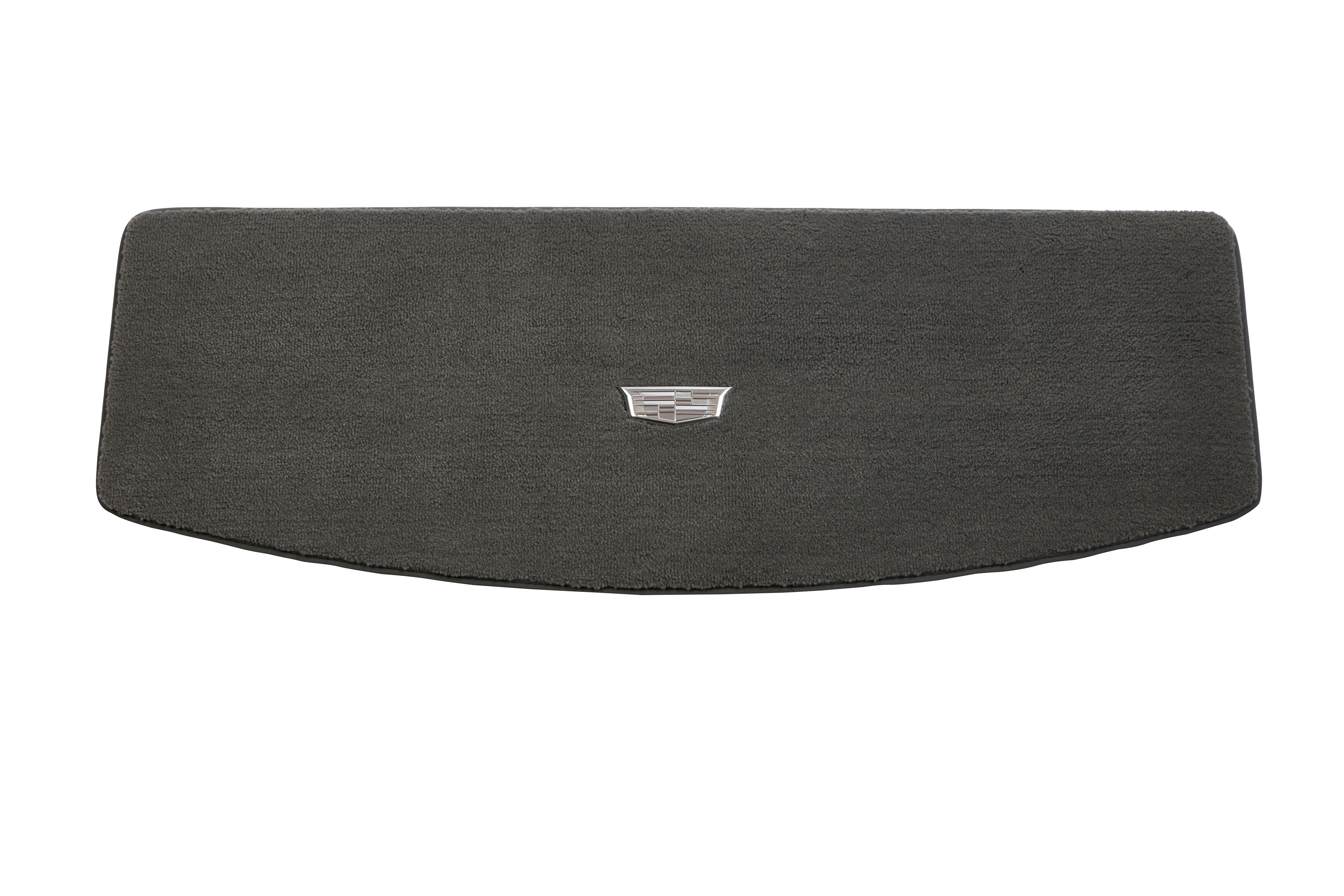 Premium Carpeted Cargo Area Mat in Dark Titanium with Cadillac Logo
