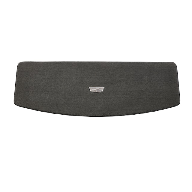 Premium Carpeted Cargo Area Mat in Dark Titanium with Cadillac Logo