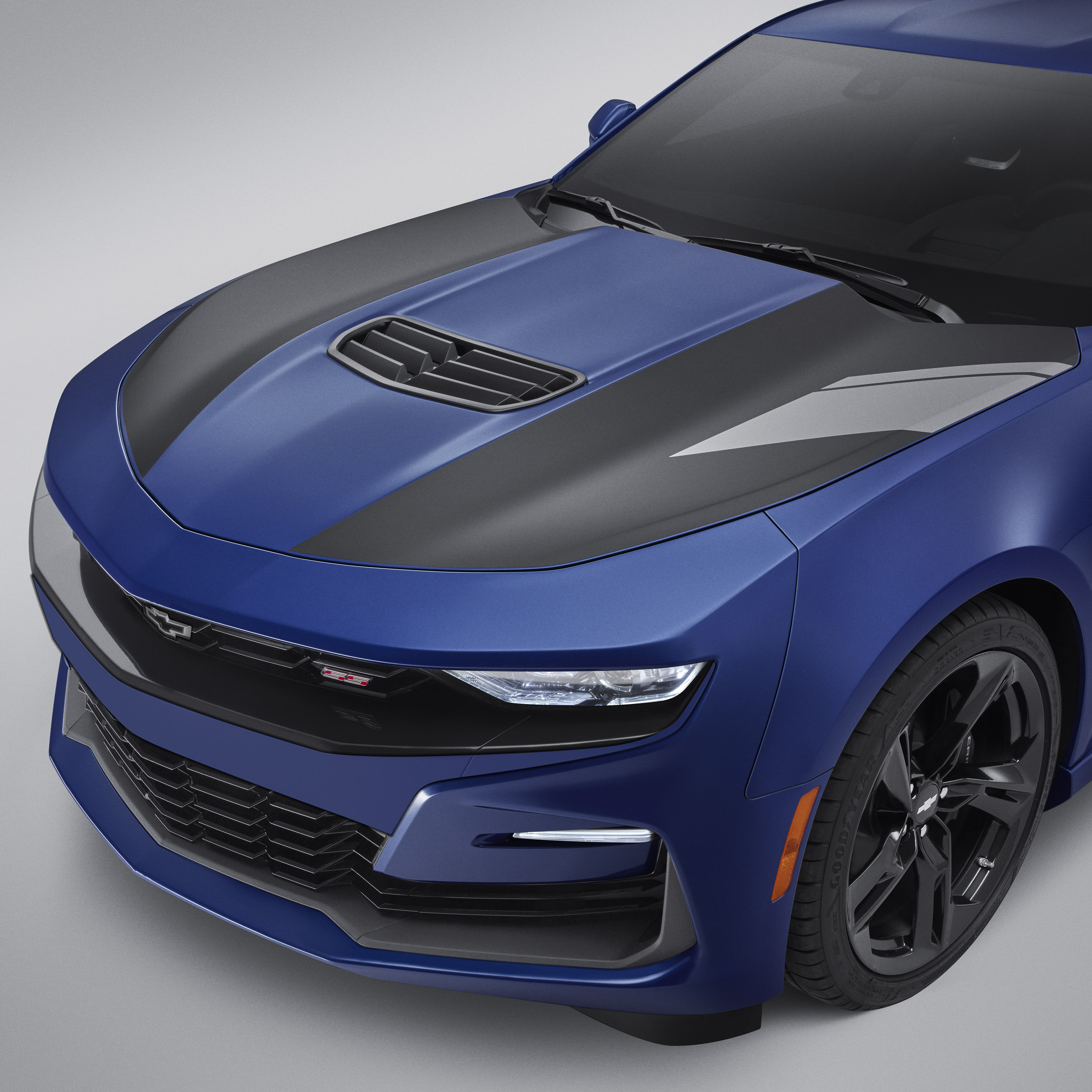 Hood Stripe in Satin Black with Silver Ice Metallic Hash Mark