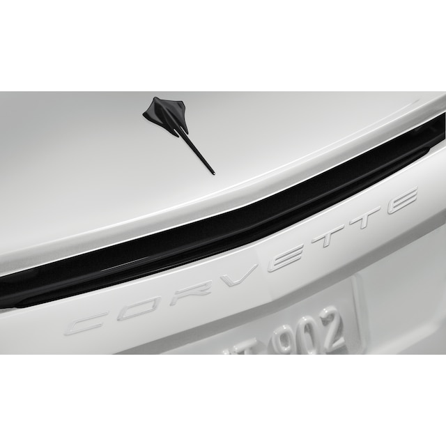 Corvette Script Rear Emblem in Arctic White