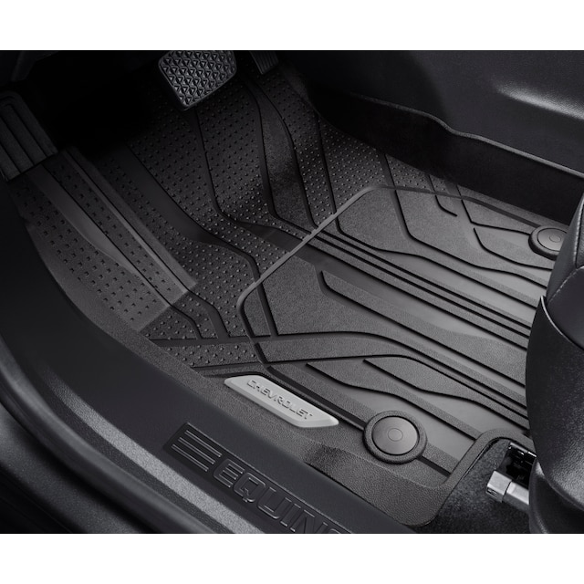First-Row Premium All-Weather Floor Liners in Jet Black with Chevrolet Script
