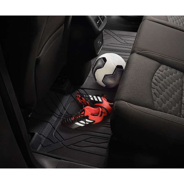Second-Row Interlocking Premium All-Weather Floor Liners in Jet Black