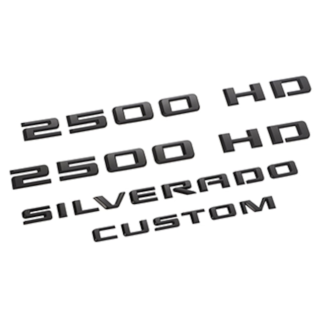 Silverado 2500 HD Custom Emblems in Black