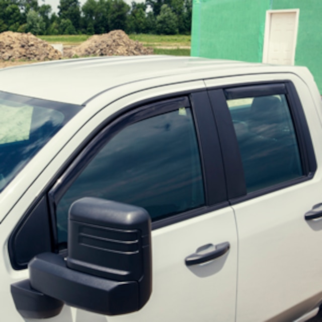 Double Cab In-Channel Door Window Weather Deflectors in Matte Black by EGR® - Associated Accessories