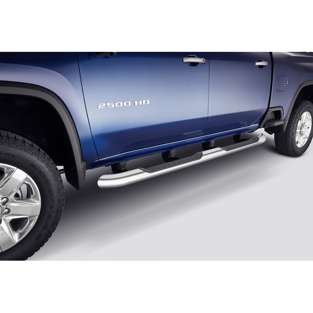 Double Cab 4-Inch Round Assist Steps in Chrome
