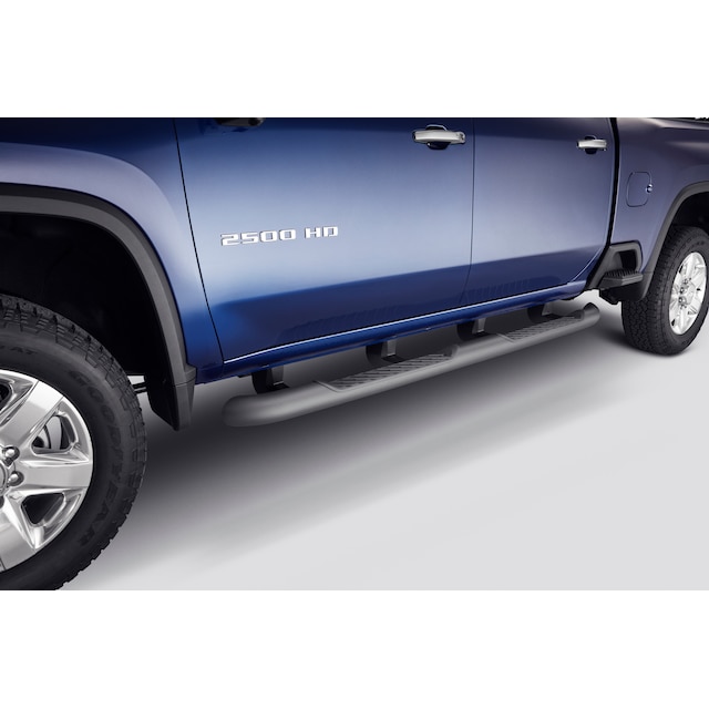 Double Cab 4-Inch Round Assist Steps in Black