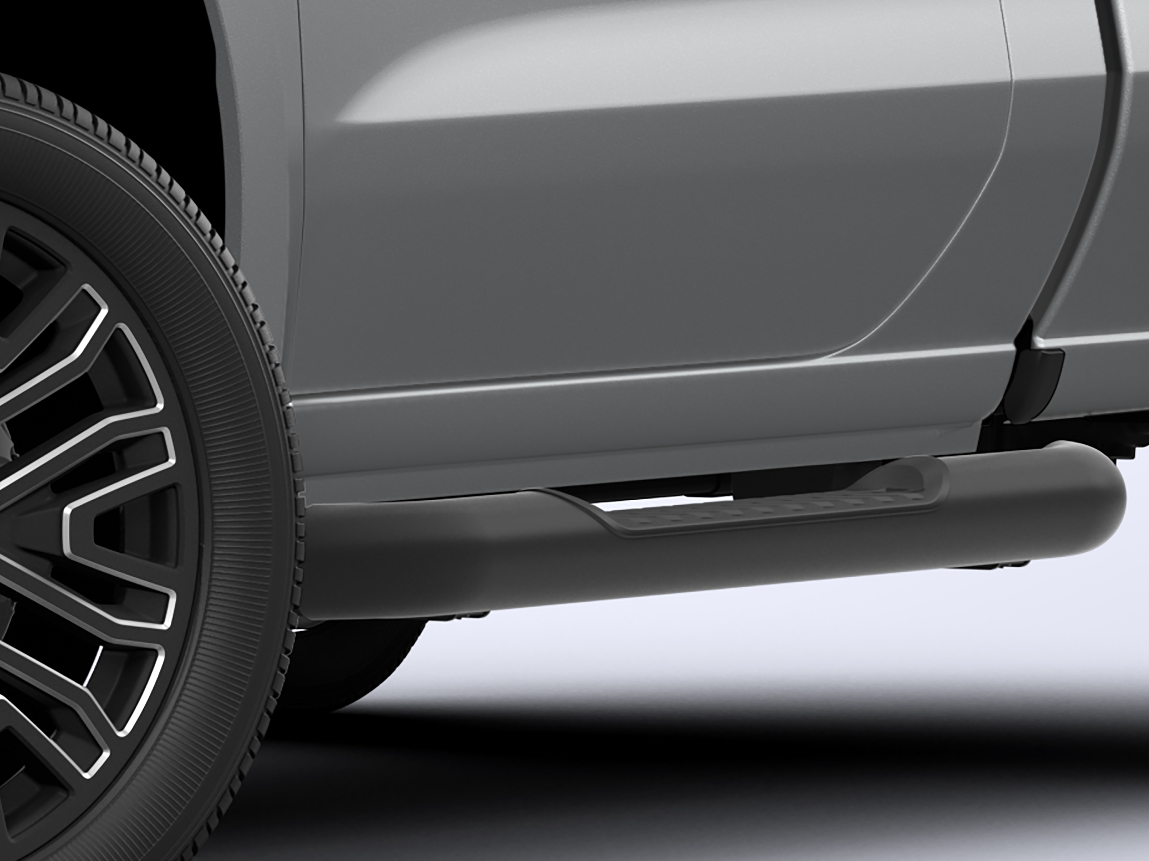 Regular Cab 4-Inch Round Assist Steps in Black