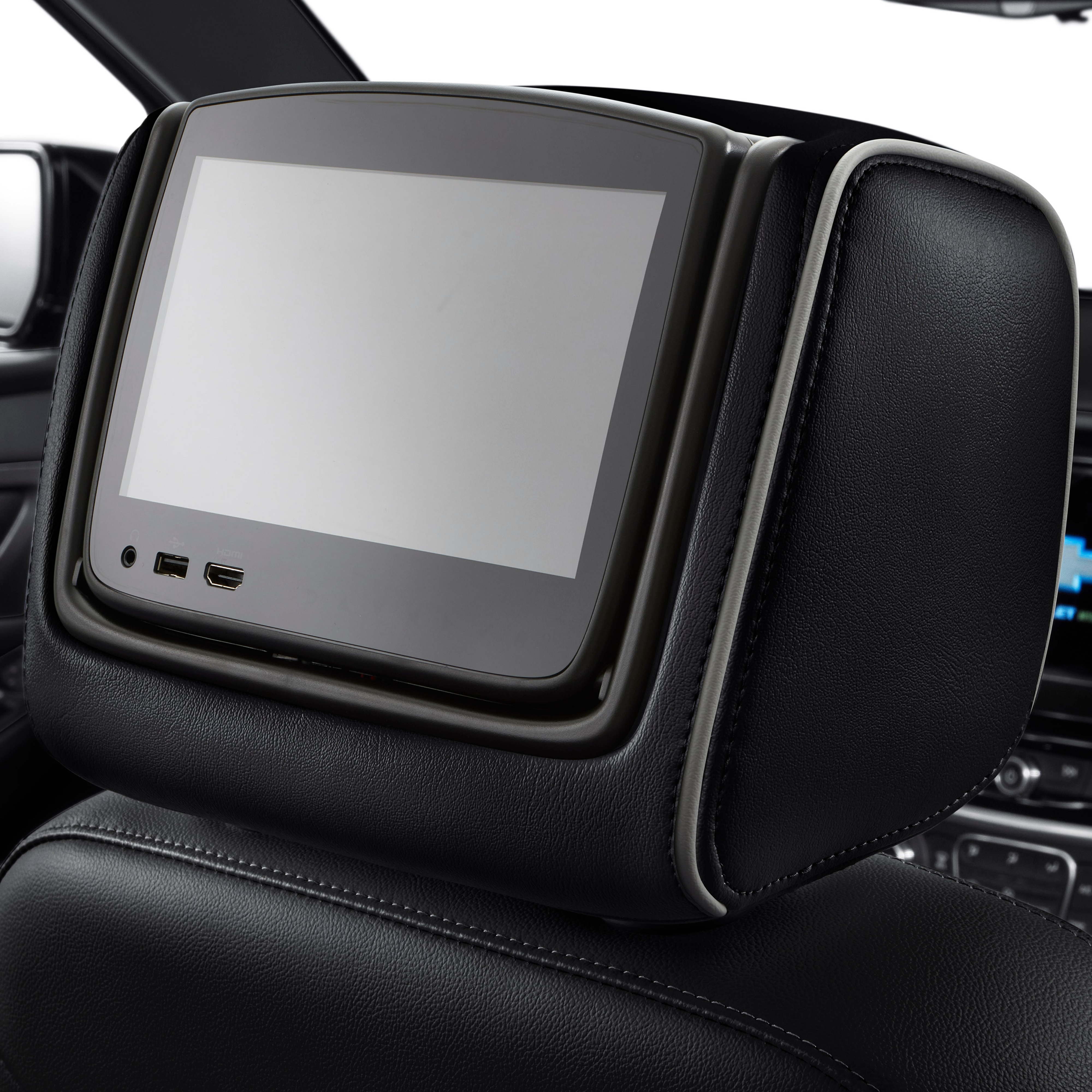 Rear-Seat Infotainment System in Jet Black Leather