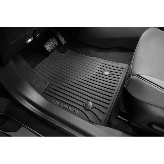 First- and Second-Row Premium All-Weather Floor Mats in Jet Black with Chevrolet Script for FWD Models