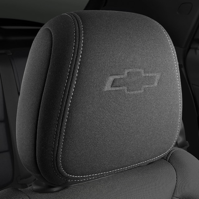 Cloth Headrest in Jet Black with Embossed Bowtie Logo