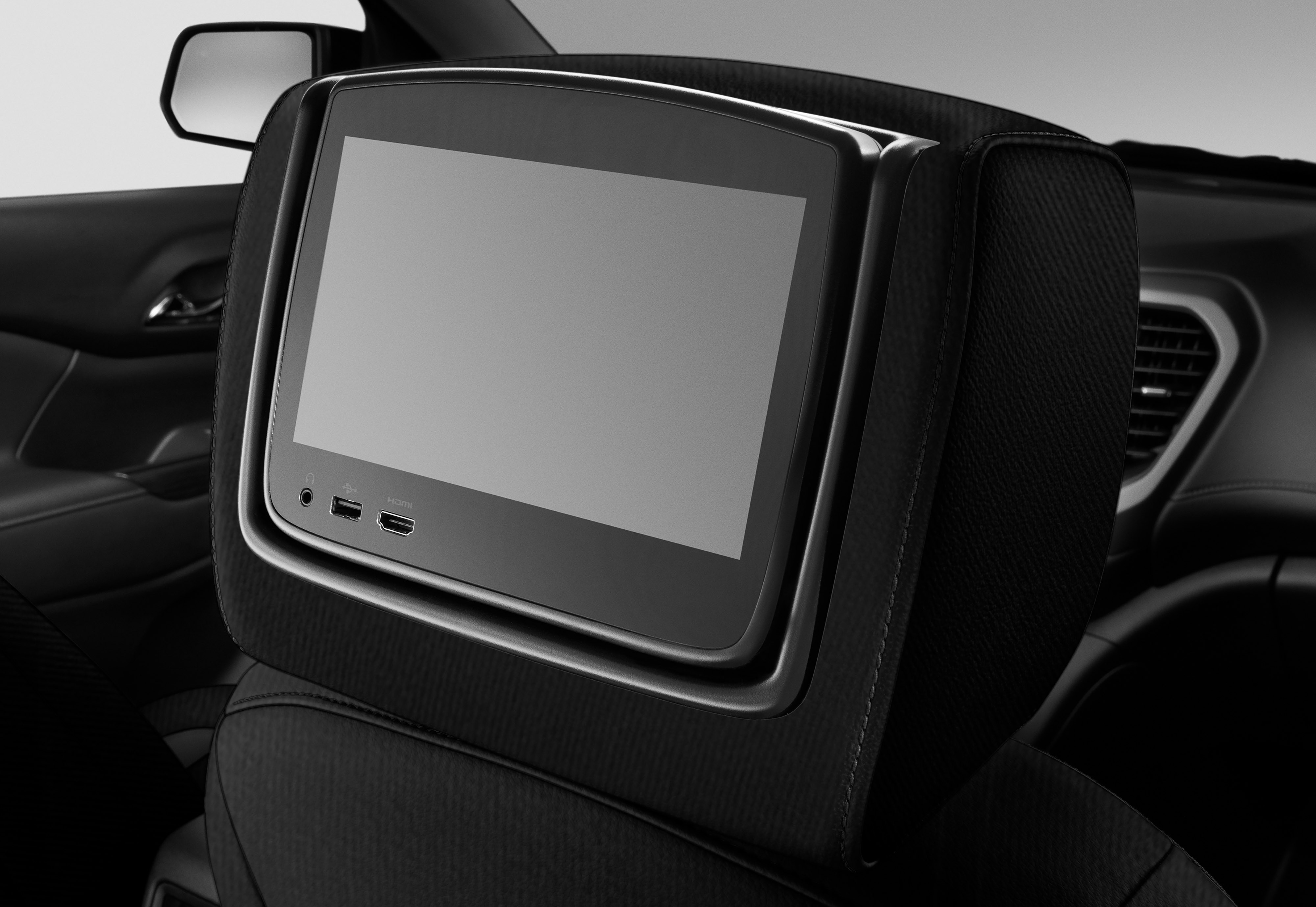 Rear-Seat Infotainment System in Jet Black Leather