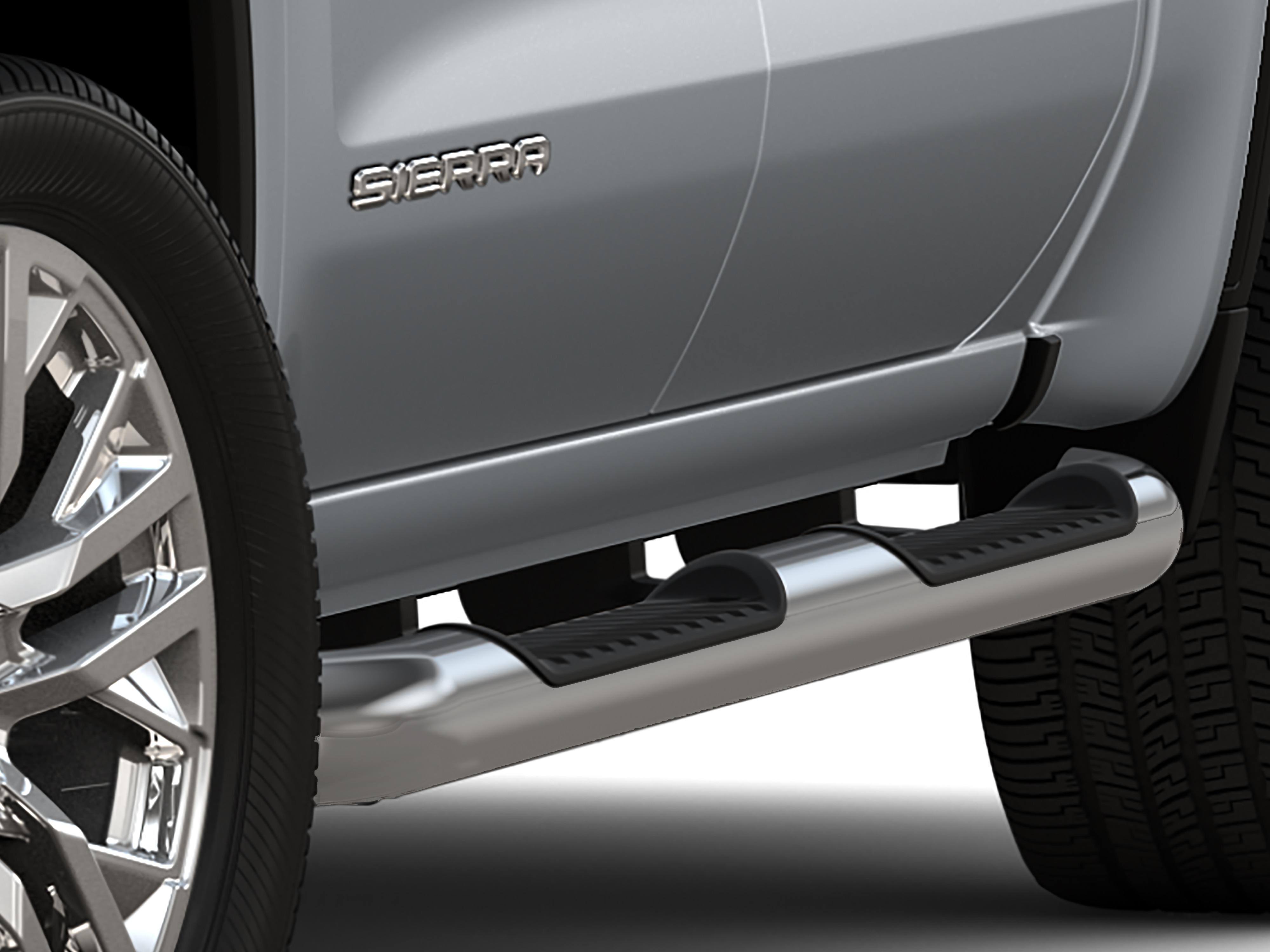 Regular Cab 4-Inch Round Assist Steps in Chrome