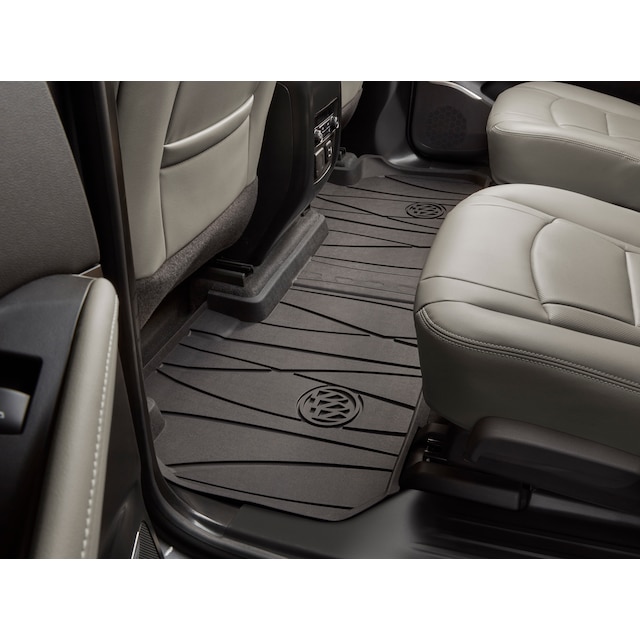 Second-Row Interlocking Premium All-Weather Floor Liner in Ebony with Buick Logo