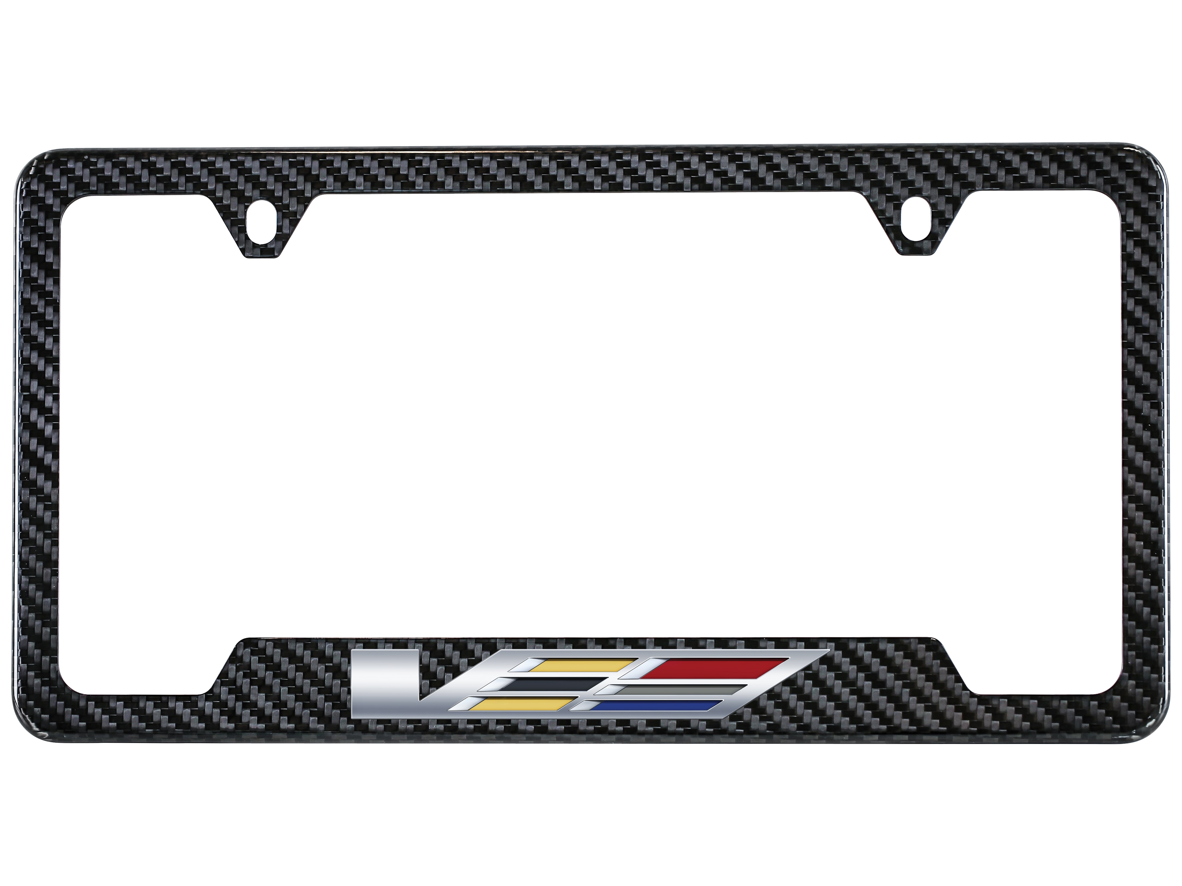 License Plate Frame in Carbon Fiber with Cadillac V Series Logo by Baron & Baron® - Associated Accessories