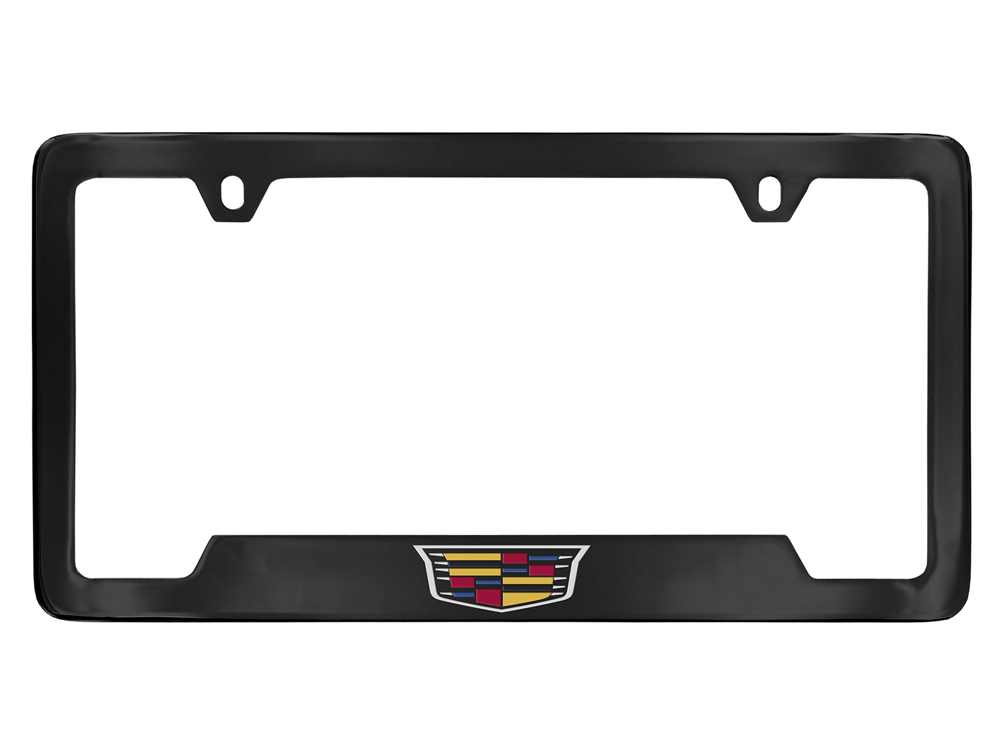 License Plate Frame by Baron & Baron® in Black with Multicolored Cadillac Logo - Associated Accessories