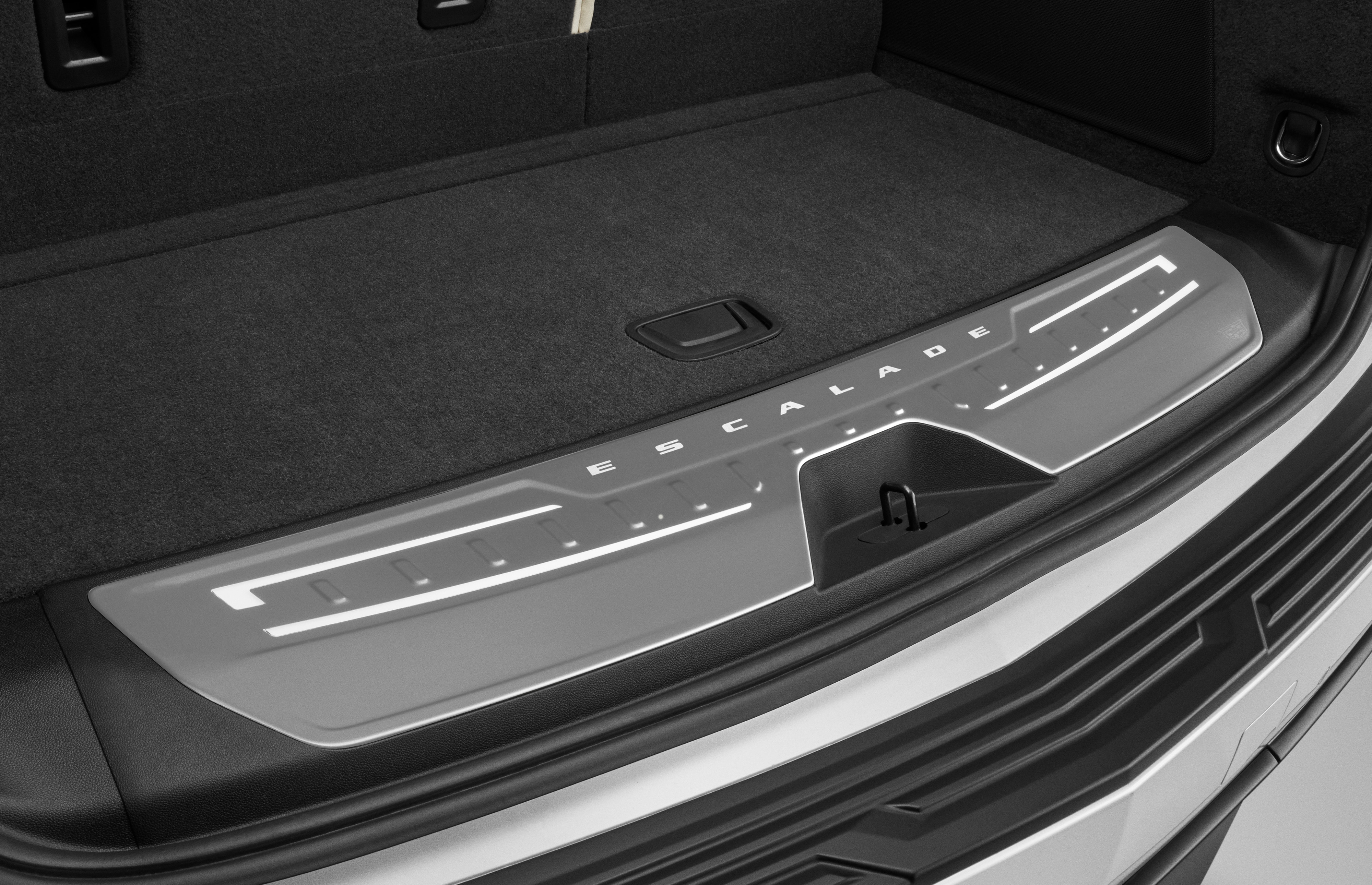 Illuminated Cargo Sill Plate in Jet Black with Escalade Script