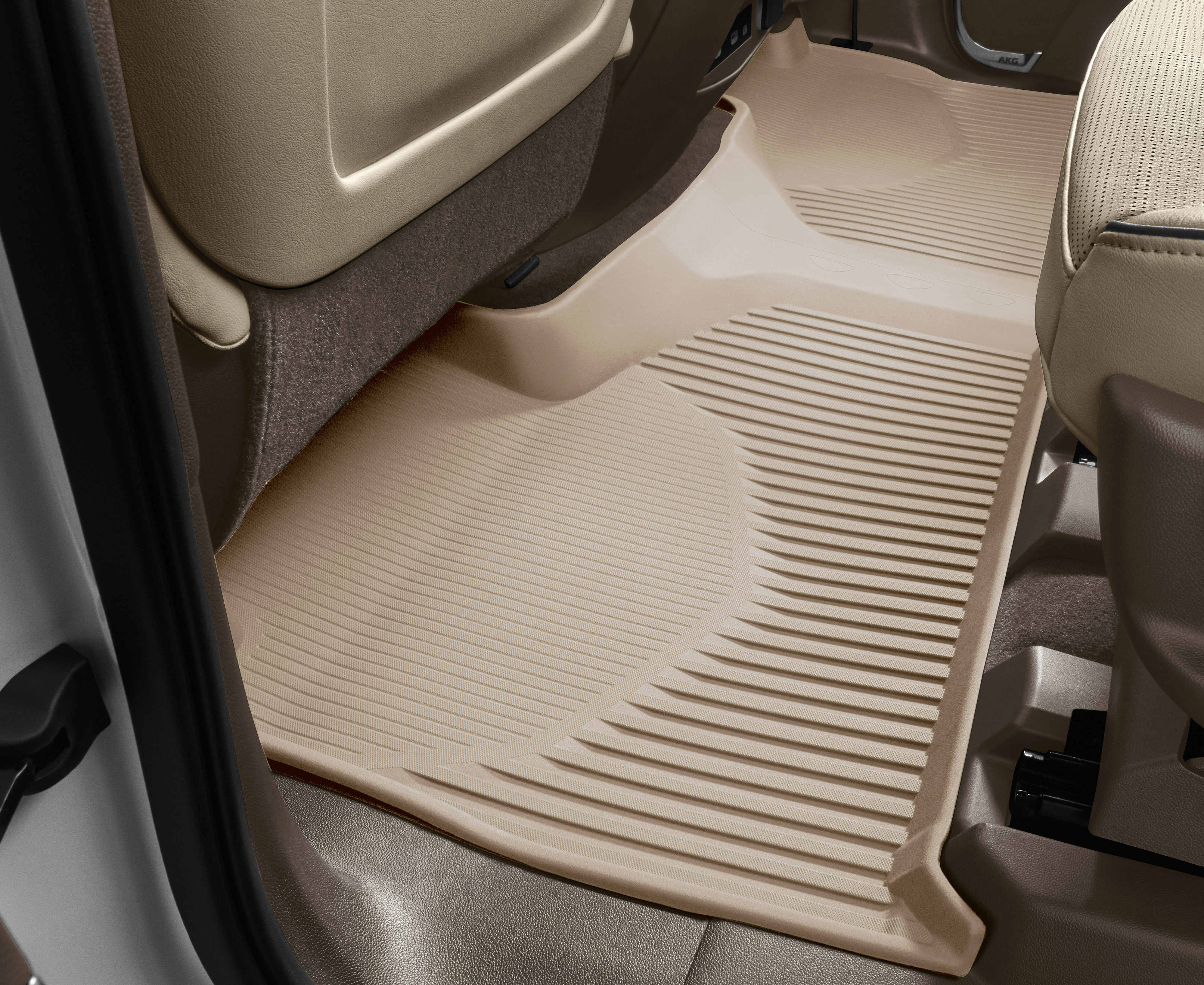 Second-Row Interlocking Premium All-Weather Floor Liner in Parchment