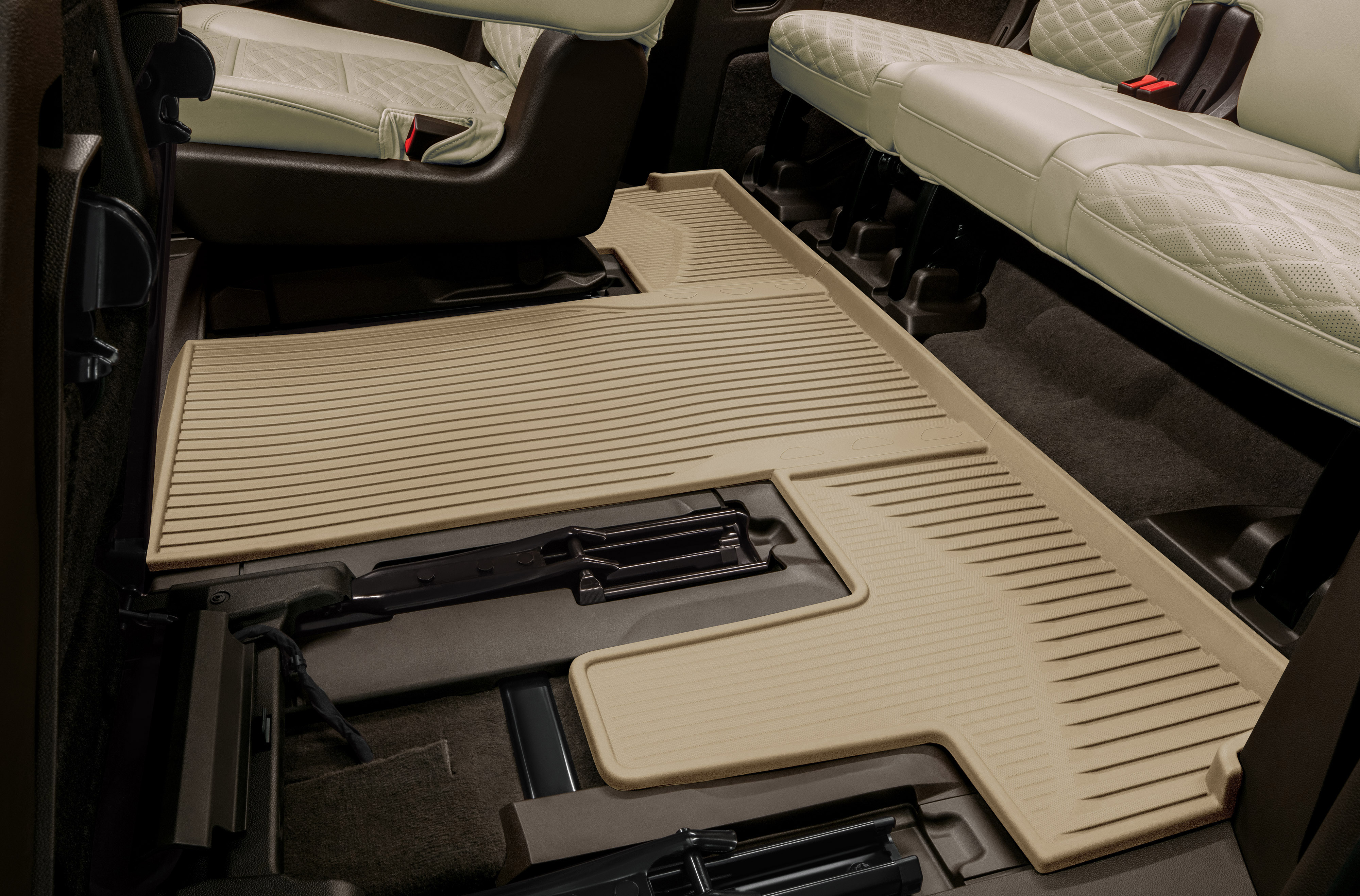 Third-Row Interlocking Premium All-Weather Floor Liner in Parchment (for Models with Second-Row Captain's Chairs)