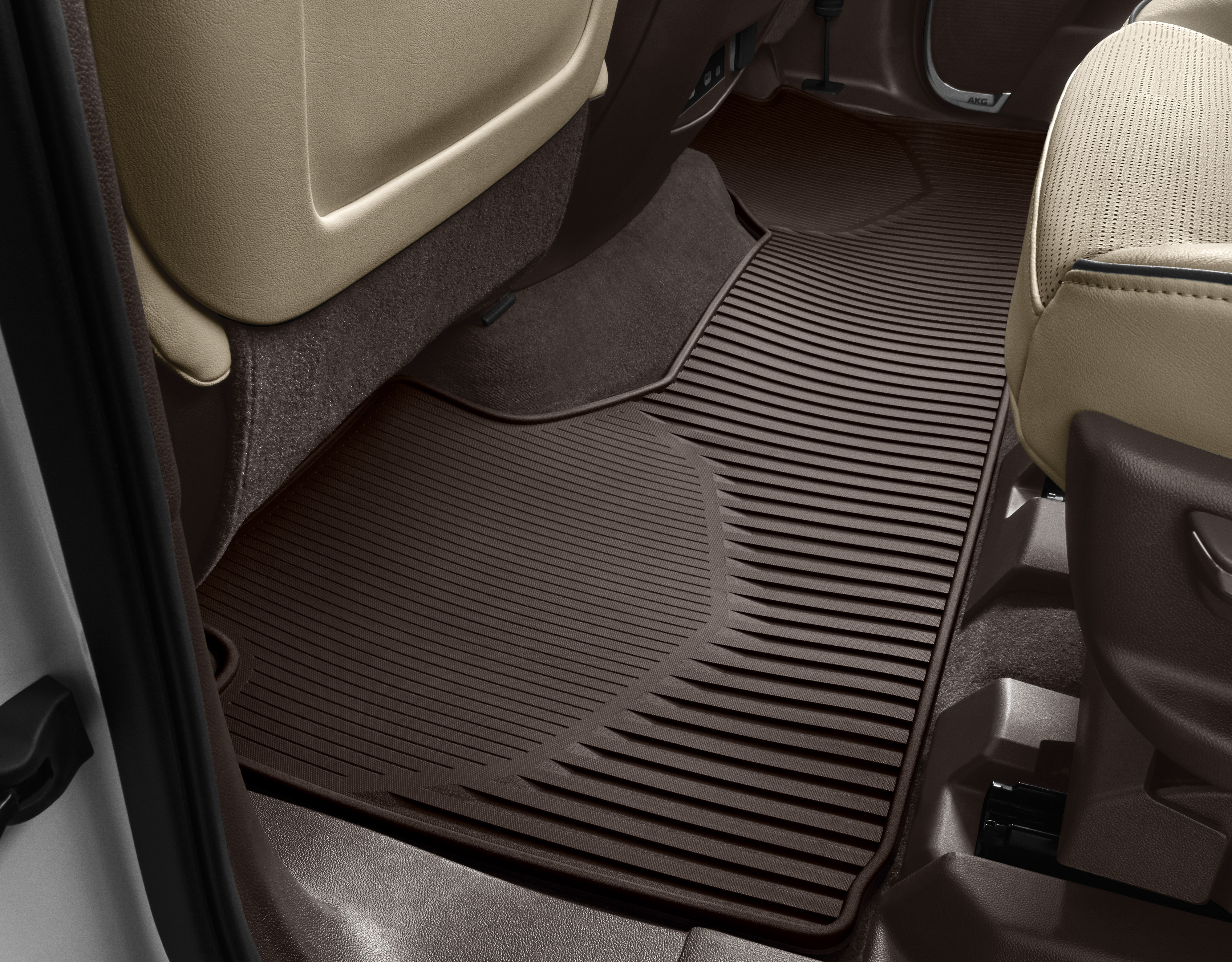 Second-Row One-Piece Premium All-Weather Floor Mat in Very Dark Atmosphere