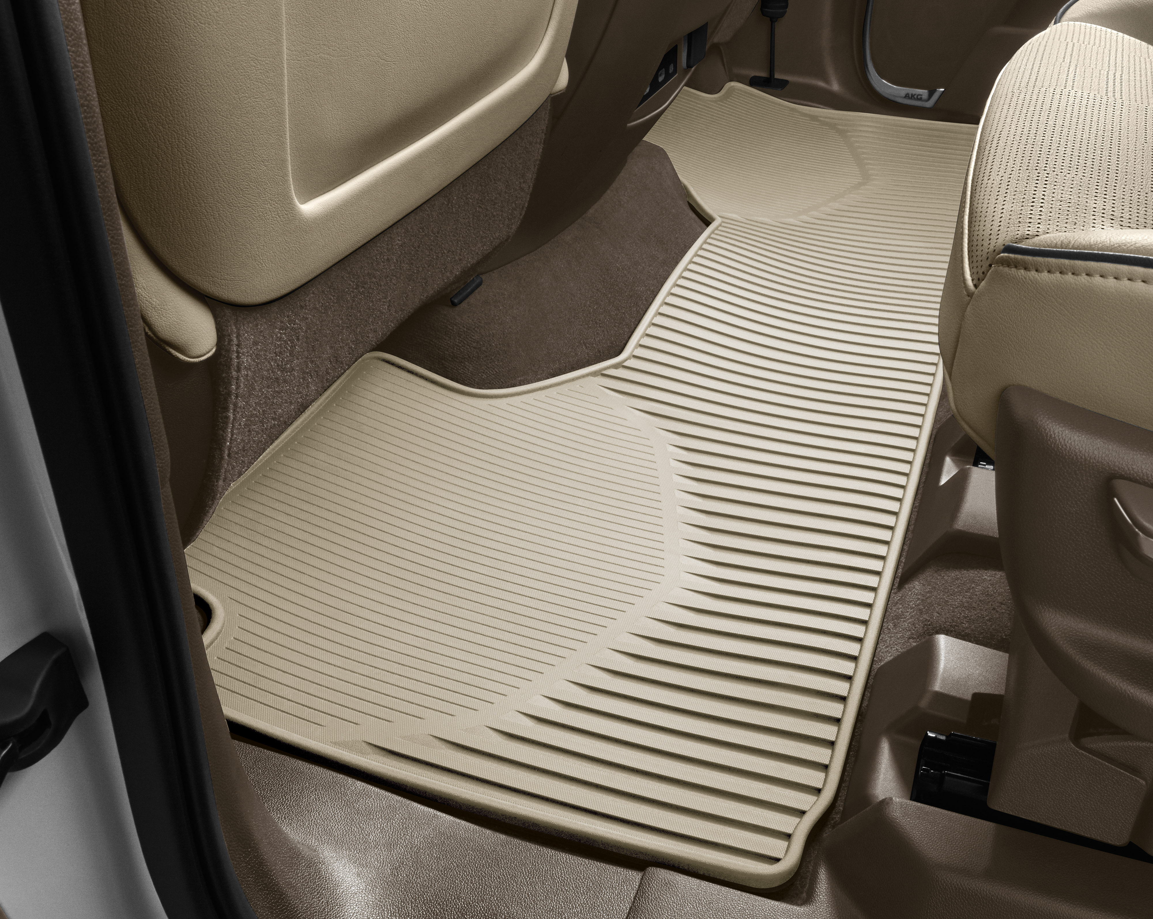 Second-Row One-Piece Premium All-Weather Floor Mat in Whisper Beige