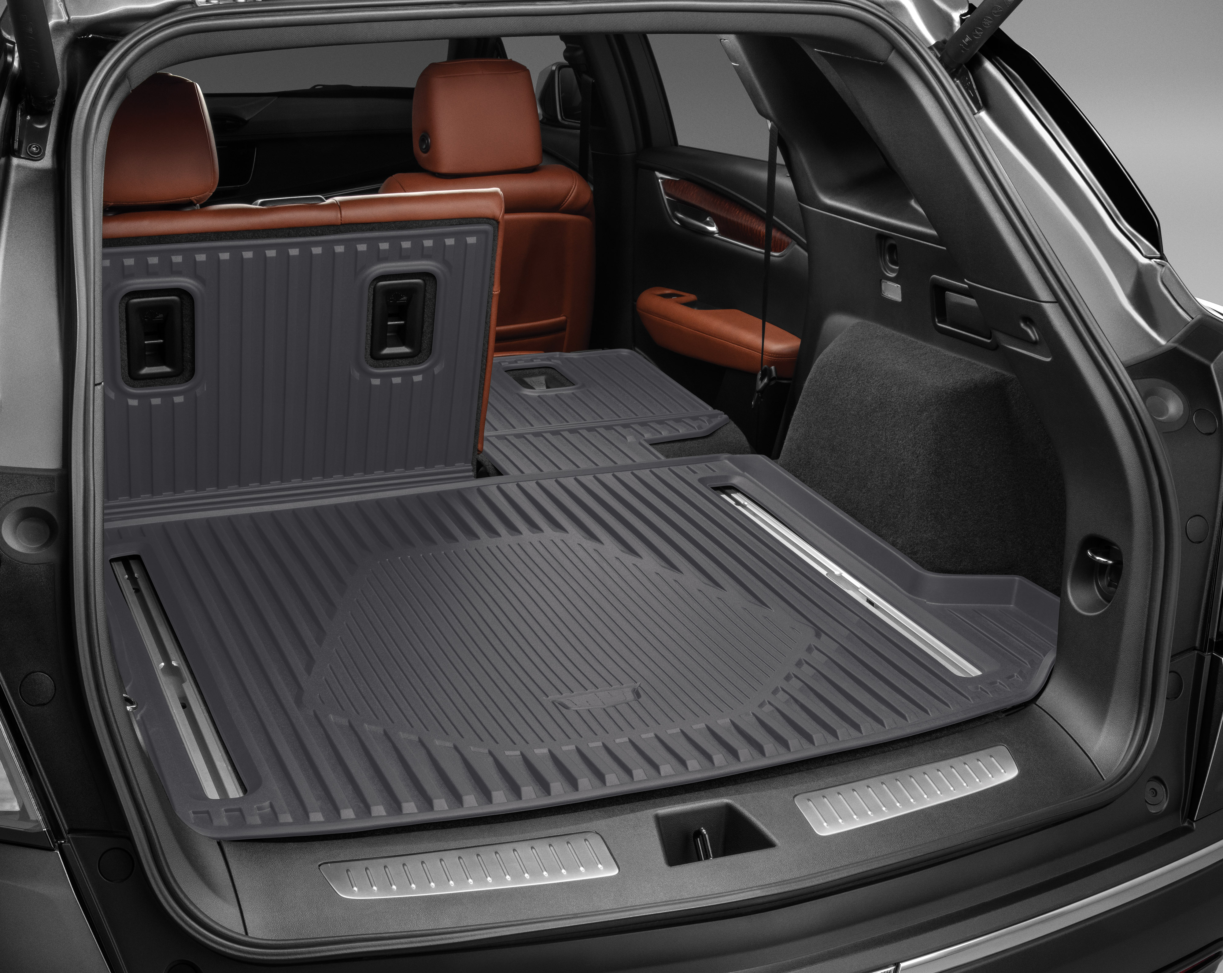 Integrated Cargo Area Liner in Dark Titanium with Cadillac Logo (For Premium Luxury model)