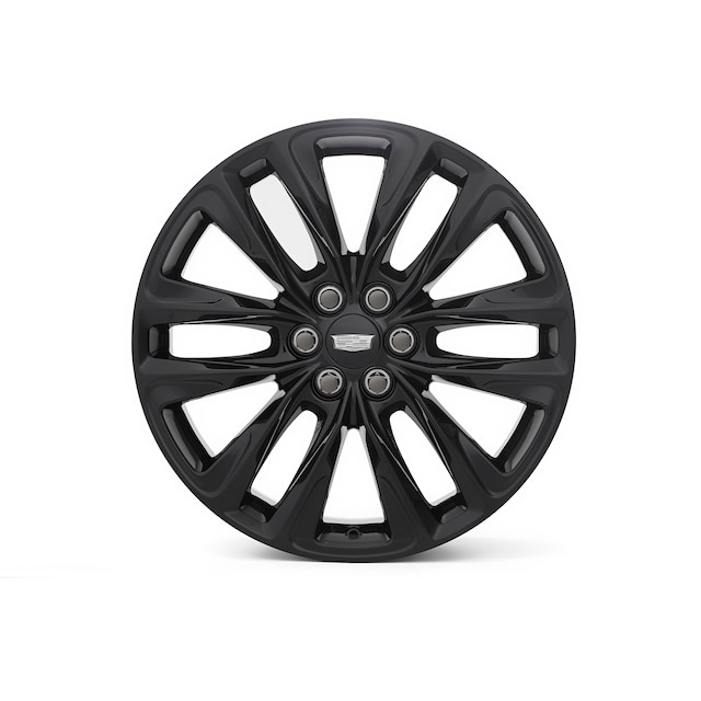 20x8-Inch 12-Spoke Wheel Package in High Gloss Black